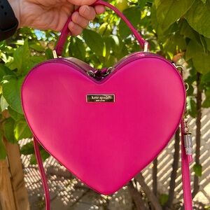 Kate Spade heart shaped purse with lipstick keychain